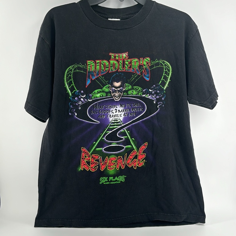 Vintage 1998 Riddlers Revenge six flags Magic Mountain T-shirt